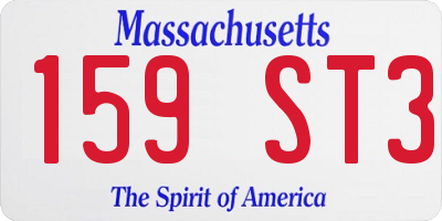 MA license plate 159ST3