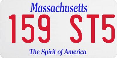 MA license plate 159ST5