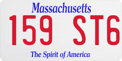 MA license plate 159ST6