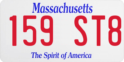MA license plate 159ST8