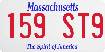 MA license plate 159ST9