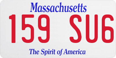 MA license plate 159SU6