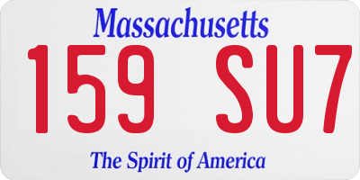 MA license plate 159SU7