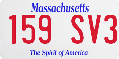 MA license plate 159SV3