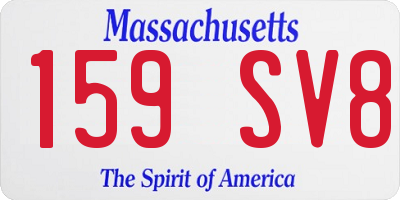 MA license plate 159SV8