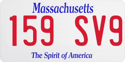MA license plate 159SV9