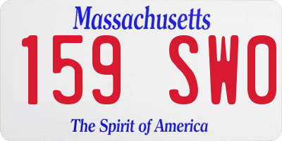MA license plate 159SW0