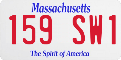 MA license plate 159SW1
