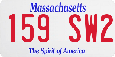 MA license plate 159SW2