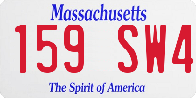 MA license plate 159SW4