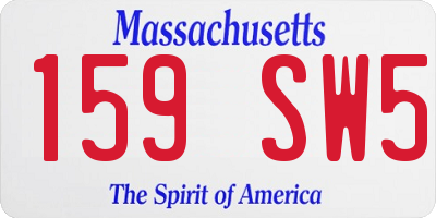 MA license plate 159SW5