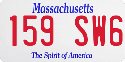 MA license plate 159SW6