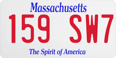 MA license plate 159SW7