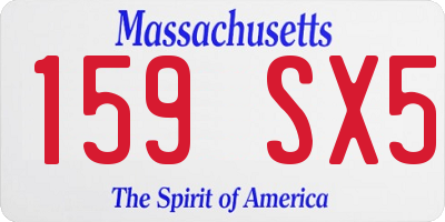MA license plate 159SX5