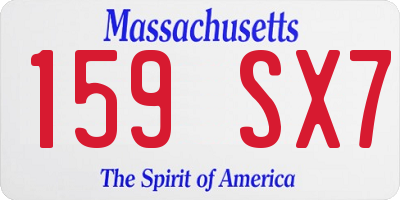 MA license plate 159SX7