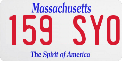 MA license plate 159SY0