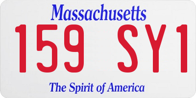 MA license plate 159SY1