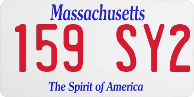 MA license plate 159SY2