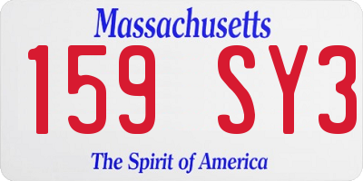 MA license plate 159SY3