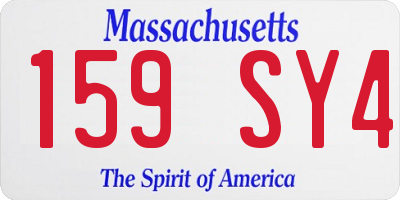 MA license plate 159SY4