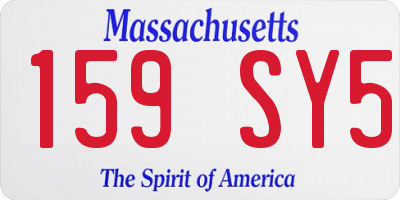 MA license plate 159SY5