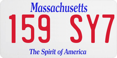 MA license plate 159SY7