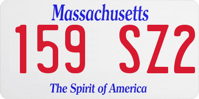 MA license plate 159SZ2