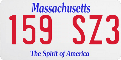 MA license plate 159SZ3