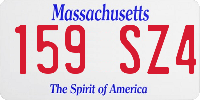 MA license plate 159SZ4