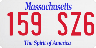 MA license plate 159SZ6