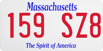 MA license plate 159SZ8