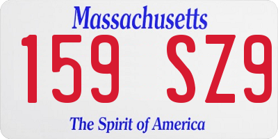 MA license plate 159SZ9