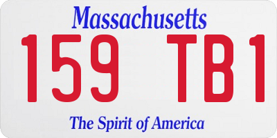 MA license plate 159TB1