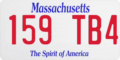 MA license plate 159TB4