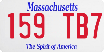 MA license plate 159TB7