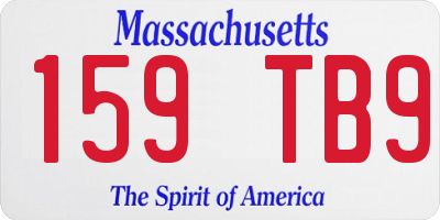MA license plate 159TB9