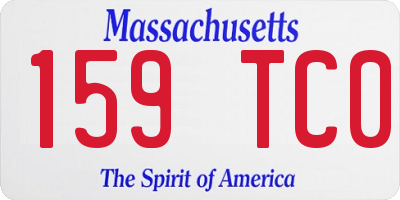 MA license plate 159TC0