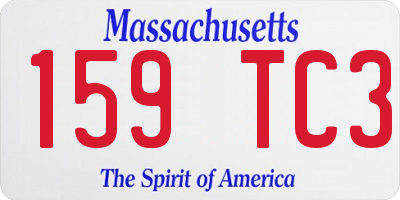 MA license plate 159TC3