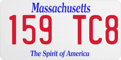 MA license plate 159TC8