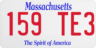 MA license plate 159TE3