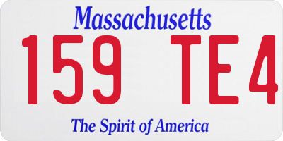 MA license plate 159TE4