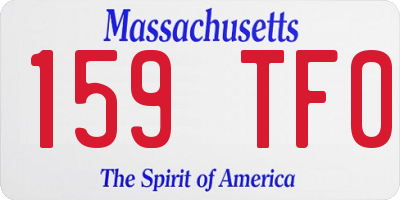 MA license plate 159TF0