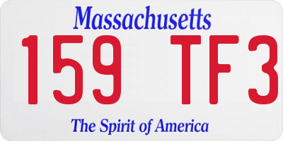 MA license plate 159TF3