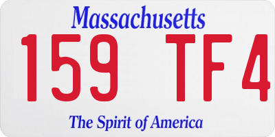MA license plate 159TF4