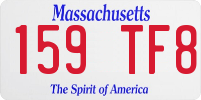 MA license plate 159TF8