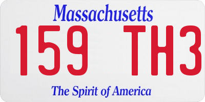 MA license plate 159TH3