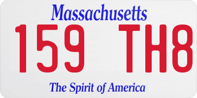 MA license plate 159TH8