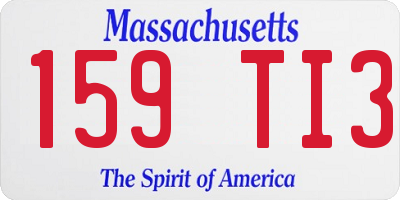 MA license plate 159TI3