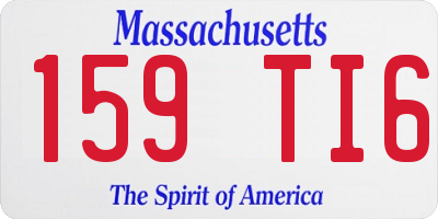 MA license plate 159TI6