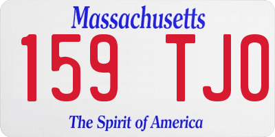 MA license plate 159TJ0